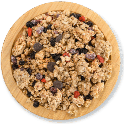 Granola with chocolate and superfruits