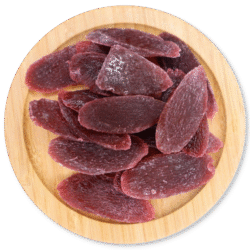 Pineapple slices with cranberry juice infused