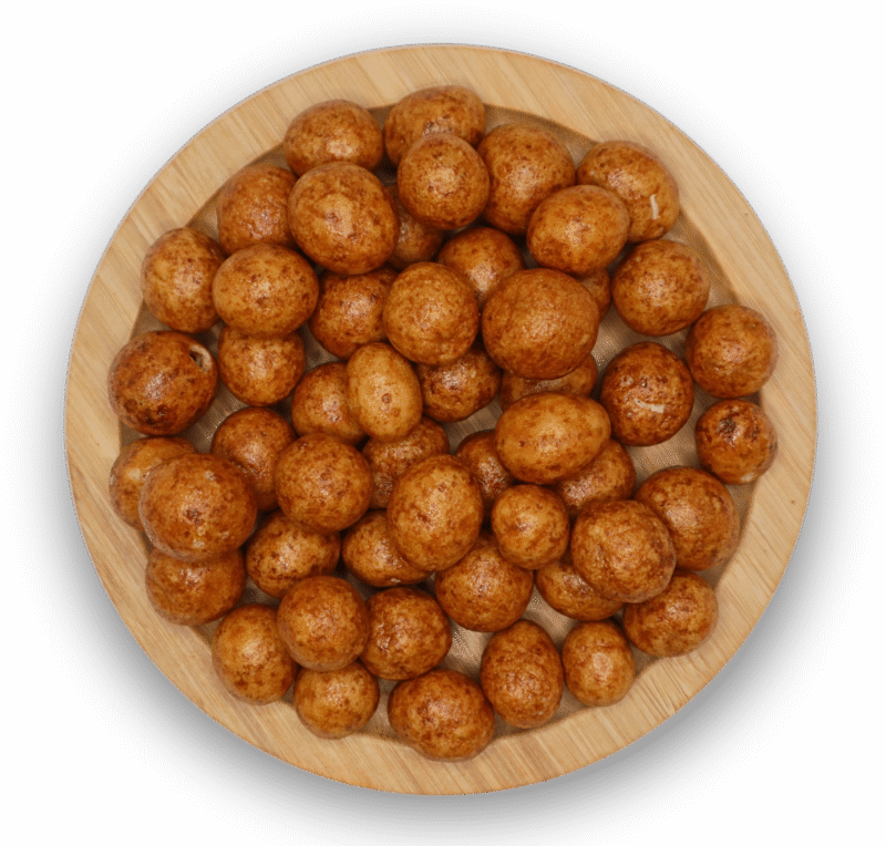 Peanut coated with soy sauce flavor